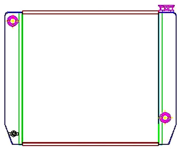ClassicCool Universal Fit Radiator Single Pass Crossflow Design 24" x 19" with 16AN Inlet/Outlet