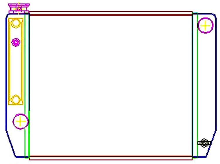 ClassicCool Universal Fit Radiator Single Pass Crossflow Design 22" x 15.50" with Steam Fitting & Cooler
