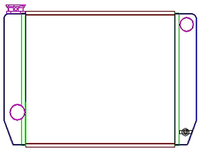 ClassicCool Universal Fit Radiator Single Pass Crossflow Design 22" x 15.50" with Straight Outlet