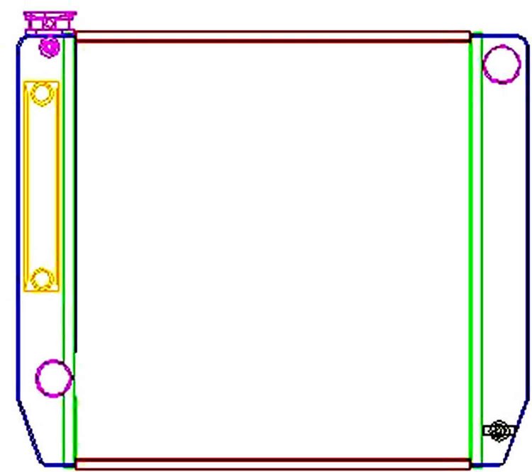 ClassicCool Universal Fit Radiator Single Pass Crossflow Design 22" x 19" with Steam Fitting & Cooler