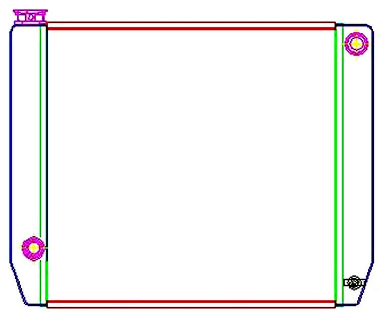 ClassicCool Universal Fit Radiator Single Pass Crossflow Design 24" x 19" with 16AN Inlet/Outlet