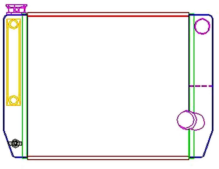 ClassicCool Universal Fit Radiator Dual Pass Crossflow Design 22" x 15.50" with Transmission Cooler