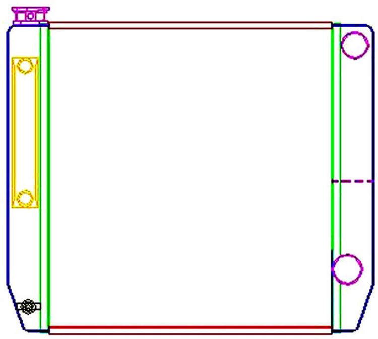 ClassicCool Universal Fit Radiator Dual Pass Crossflow Design 22" x 19" with Transmission Cooler