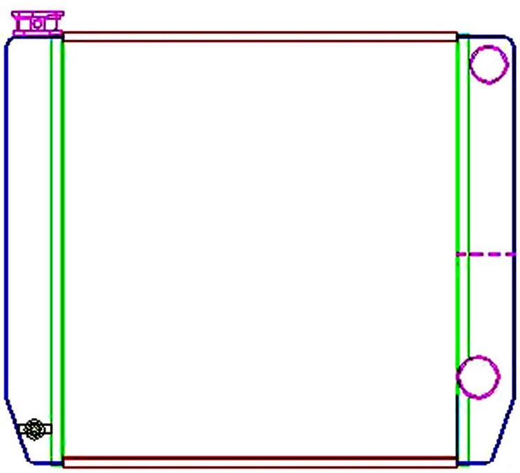 ClassicCool Universal Fit Radiator Dual Pass Crossflow Design 22" x 19" with Straight Outlet