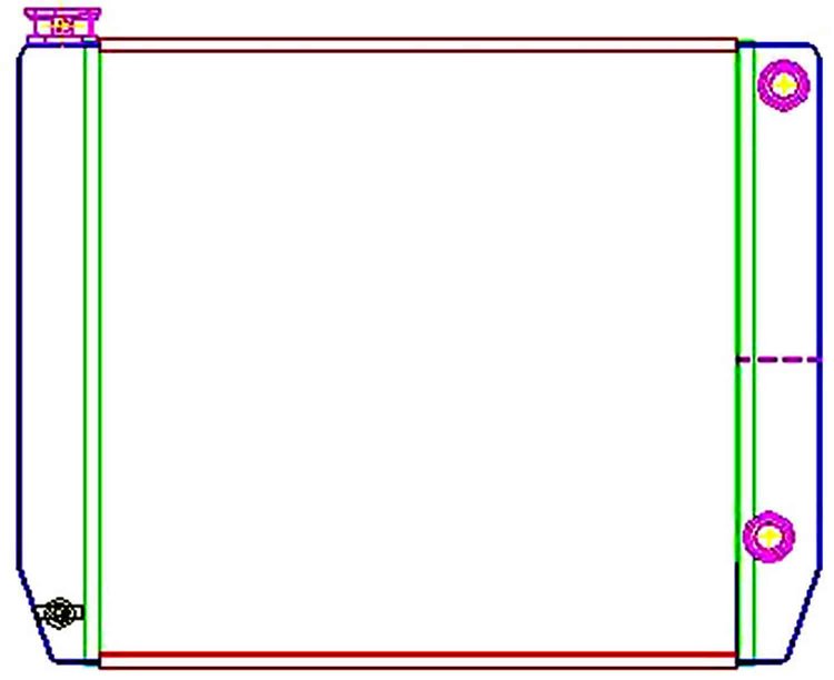ClassicCool Universal Fit Radiator Dual Pass Crossflow Design 24" x 19" with 16AN Inlet/Outlet