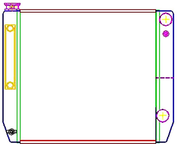 ClassicCool Universal Fit Radiator Dual Pass Crossflow Design 24" x 19" for HEMI Swap with Transmission Cooler