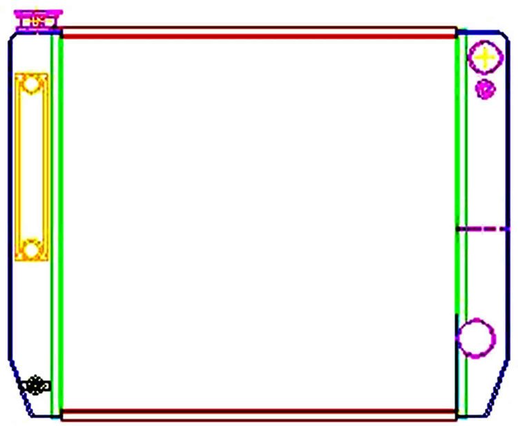 ClassicCool Universal Fit Radiator Dual Pass Crossflow Design 24" x 19" for LS Swap with Transmission Cooler