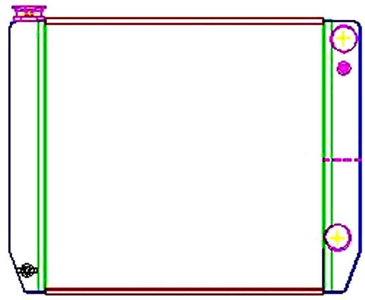 ClassicCool Universal Fit Radiator Dual Pass Crossflow Design 24" x 19" for HEMI Swap with Transmission Cooler