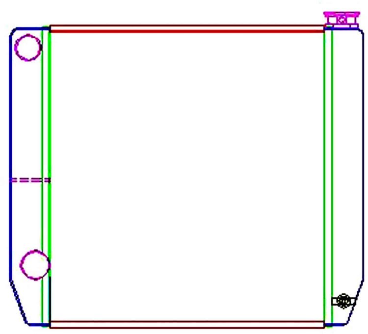 ClassicCool Universal Fit Radiator Dual Pass Crossflow Design 22" x 19" with Straight Outlet