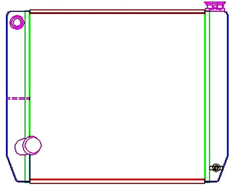 ClassicCool Universal Fit Radiator Dual Pass Crossflow Design 24" x 19" with 16AN Inlet