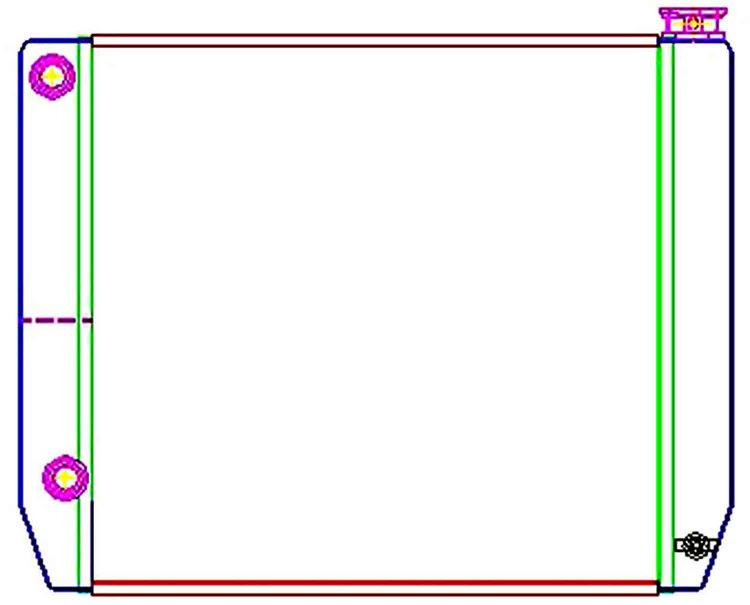 ClassicCool Universal Fit Radiator Dual Pass Crossflow Design 24" x 19" with 16AN Inlet/Outlet