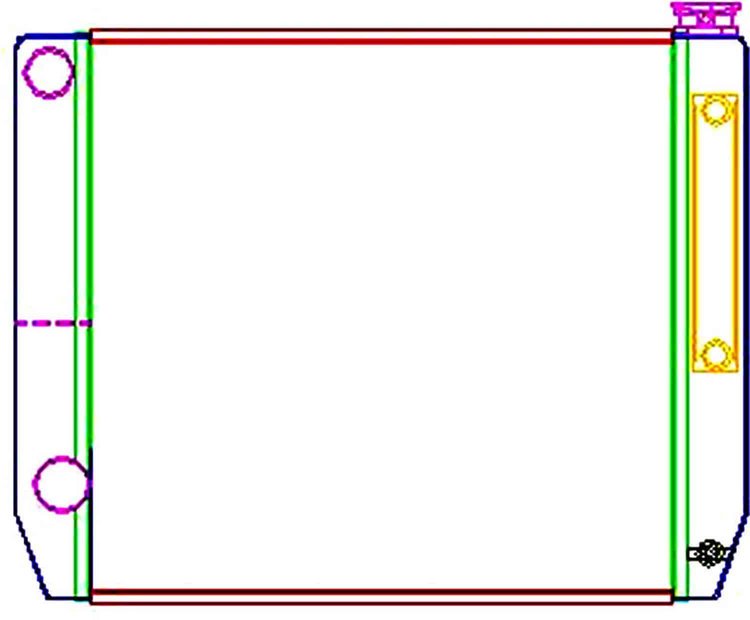 ClassicCool Universal Fit Radiator Dual Pass Crossflow Design 24" x 19" with Transmission Cooler