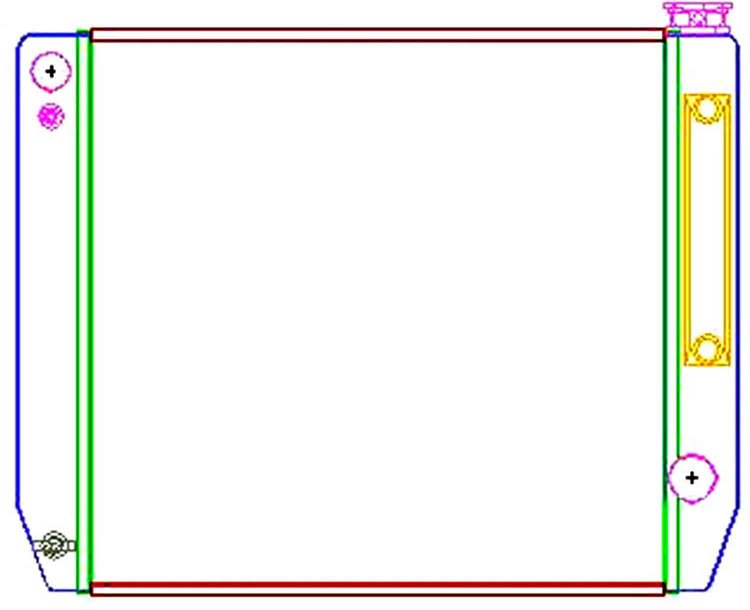 MegaCool Universal Fit Radiator Single Pass Crossflow Design 24" x 19" for LS Swap with Transmission Cooler