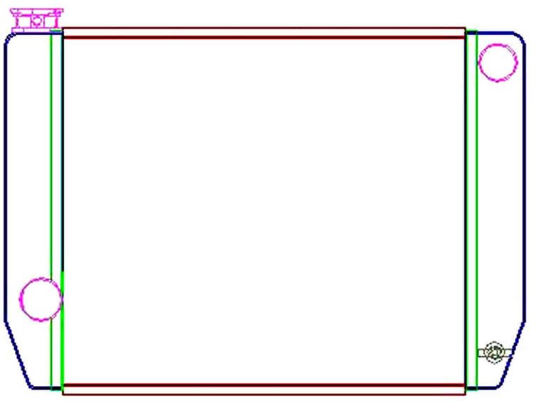 MegaCool Universal Fit Radiator Single Pass Crossflow Design 22" x 15.50" with Straight Outlet