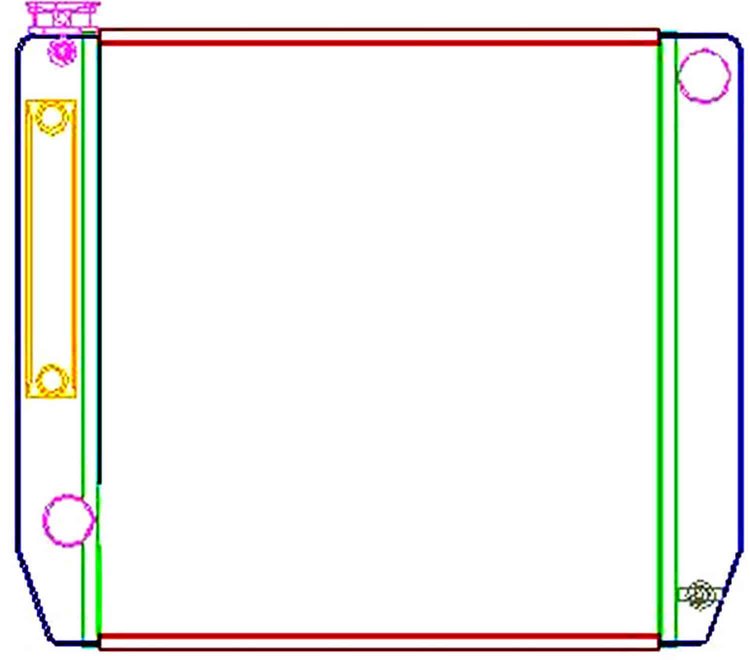 MegaCool Universal Fit Radiator Single Pass Crossflow Design 22" x 19" with Steam Fitting & Cooler