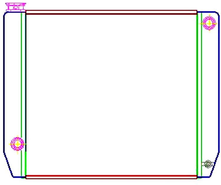 MegaCool Universal Fit Radiator Single Pass Crossflow Design 24" x 19" with 16AN Inlet/Outlet