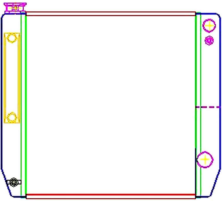 MegaCool Universal Fit Radiator Dual Pass Crossflow Design 22" x 19" for LS Swap with Transmission Cooler