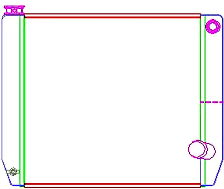 MegaCool Universal Fit Radiator Dual Pass Crossflow Design 24" x 19" with 16AN Inlet