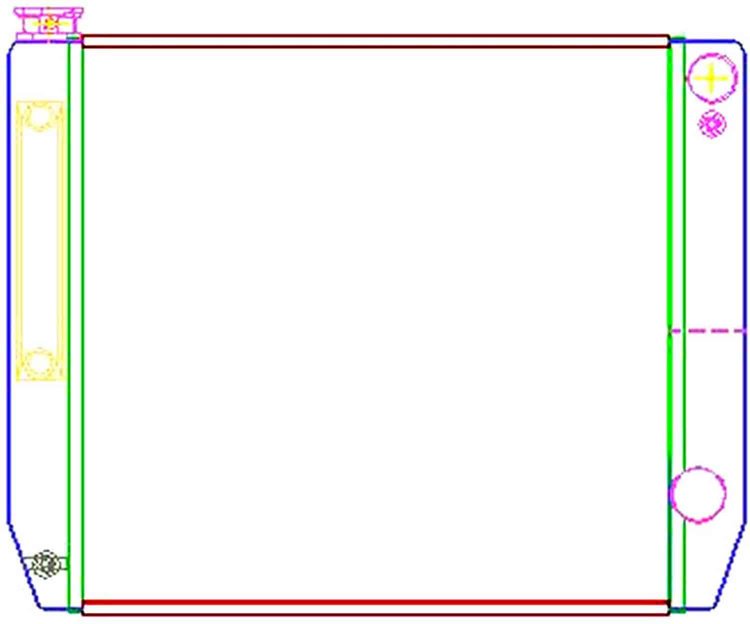 MegaCool Universal Fit Radiator Dual Pass Crossflow Design 24" x 19" for LS Swap with Transmission Cooler