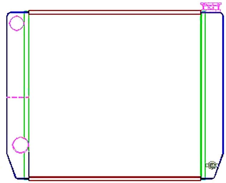 MegaCool Universal Fit Radiator Dual Pass Crossflow Design 24" x 19" with Straight Outlet