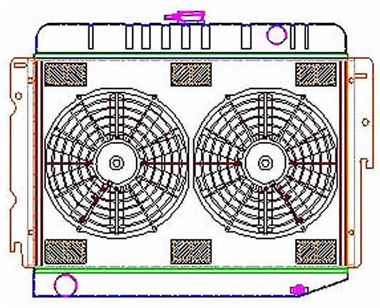 ExactFit Radiator ComboUnit for 1970-1973 Chrysler B Body Charger/Coronet/Road Runner/Satellite with Big Block