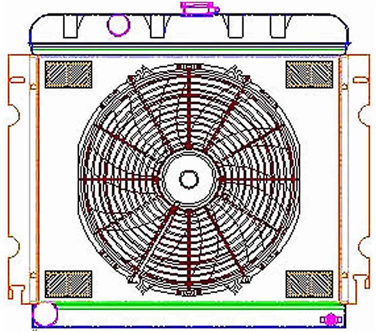 ExactFit Radiator ComboUnit for 1967-1969 Chrysler A Body Barracuda, Dart, Scamp, & Valiant with Small Block