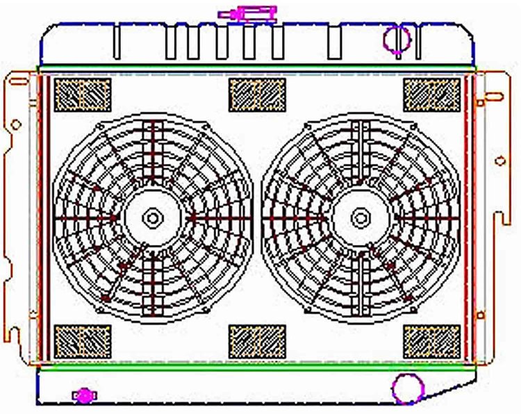 ExactFit Radiator CombUnit for 1970-1973 Chrysler B Body Charger/Coronet/Road Runner/Satellite with Big Block & A/C