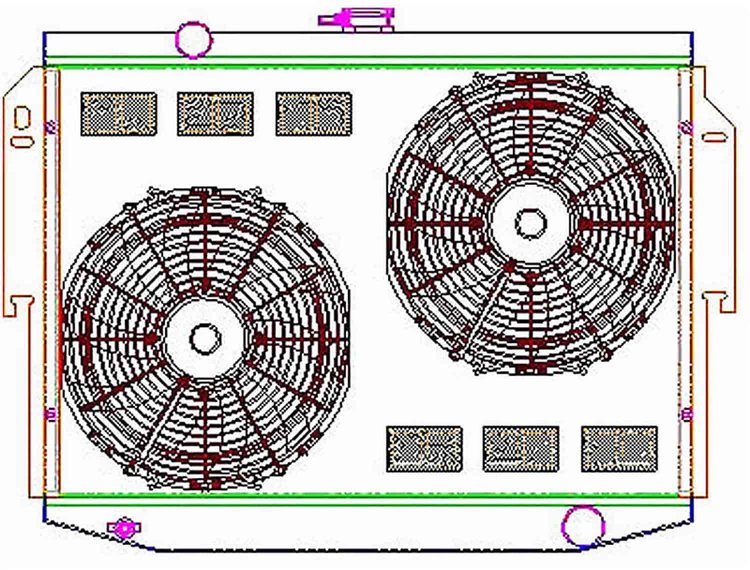 ExactFit Radiator ComboUnit for 1980-1987 Dodge Truck & 1973-1978 Chrysler B Body with Small Block