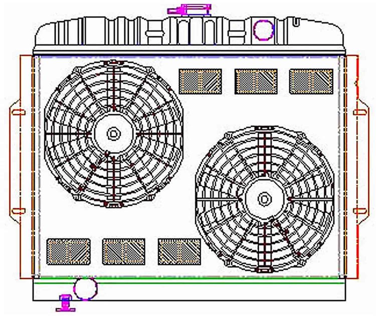 ExactFit Radiator ComboUnit for 1967-1974 AMX/Ambasador/Gremlin/Hornet/Javelin with Engine Side Mounting Brackets
