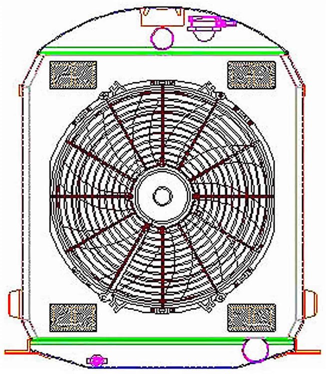 ExactFit Radiator ComboUnit for 1928-1929 Model A with Early GM Engine and Hood Rod Bracket