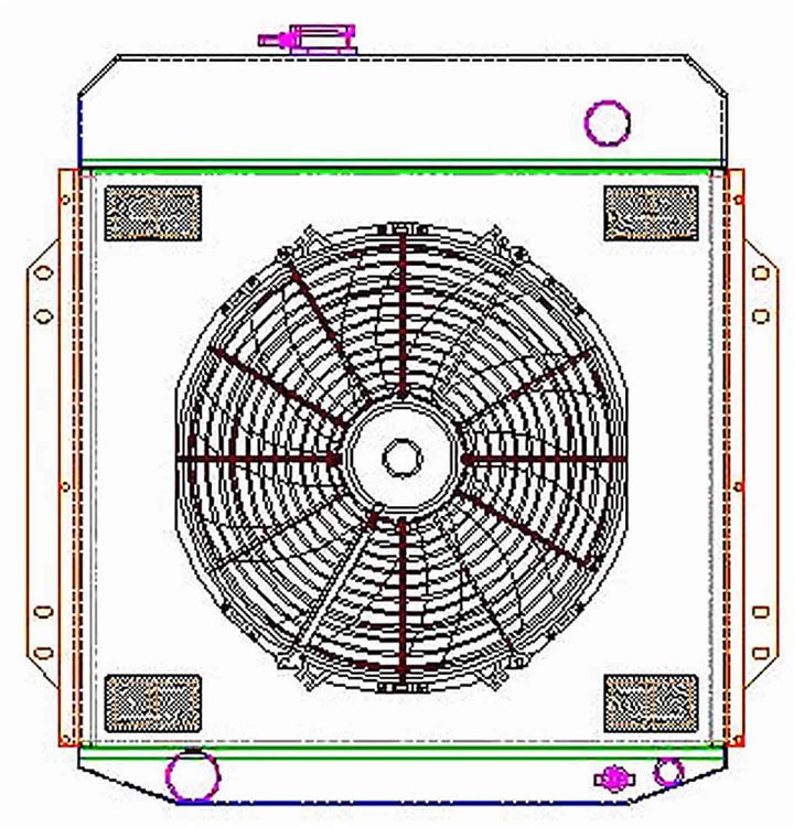 ExactFit Radiator ComboUnit for 1953-1956 Ford Truck with Late Ford Small Block or Big Block
