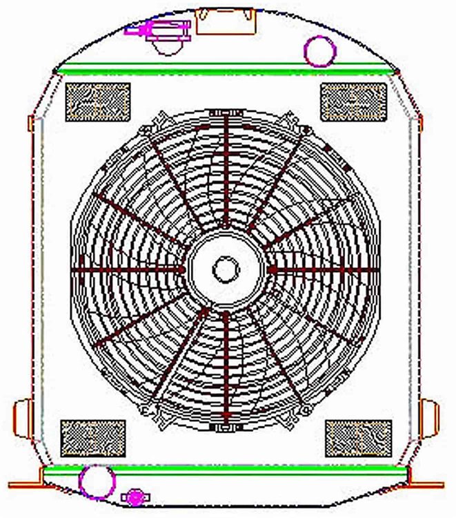 ExactFit Radiator ComboUnit for 1928-1929 Model A with Late Ford Small Block and Big Block; with Hood Rod Bracket