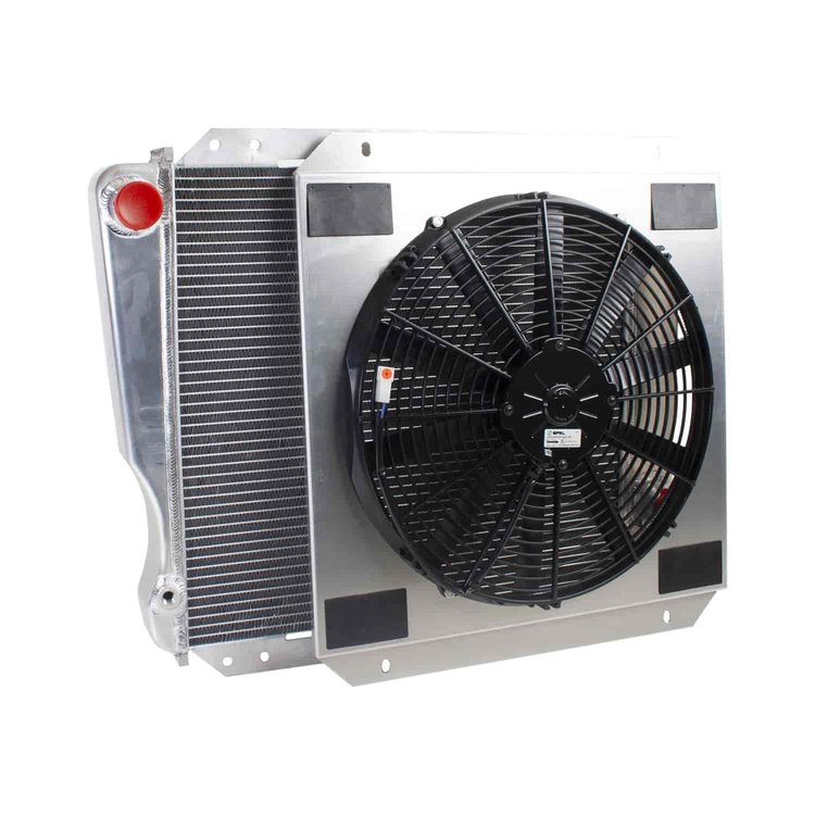 ExactFit Radiator ComboUnit for 1966-1977 Ford Bronco with Early Small Block Ford or Chevy V8 Swap