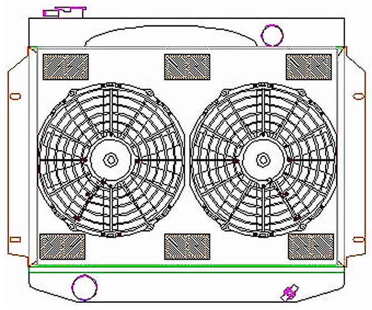ExactFit Radiator ComboUnit for 1957-1959 Fairlane with Late Small Block & Big Block with OEM L6 Design
