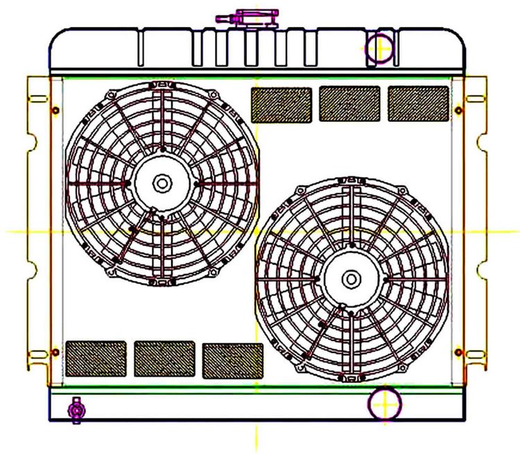 ExactFit Radiator ComboUnit for 1970-1973 Chrysler A Body Dart, Demon, Duster, Scamp, & Valiant with L6