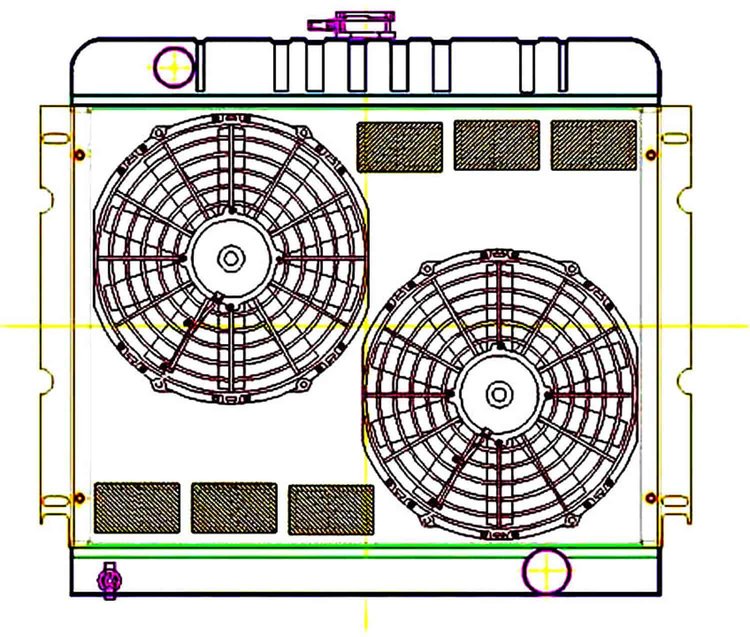 ExactFit Radiator ComboUnit for 1970-1973 Chrysler A Body Dart, Demon, Duster, Scamp, & Valiant with Small Block