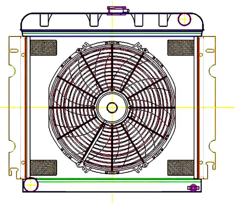 ExactFit Radiator ComboUnit for 1967-1969 Chrysler A Body Barracuda, Dart, Scamp, & Valiant with Big Block