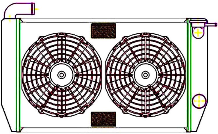 PerformanceFit Radiator ComboUnit for 1983-1993 Chevy S-10 & GMC S-15 with Chevy V8 Swap