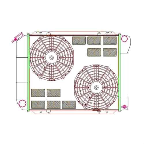 ExactFit Radiator ComboUnit for 1968 Galaxie, Thunderbird, Monterey, & LTD with Late Small Block & Big Block