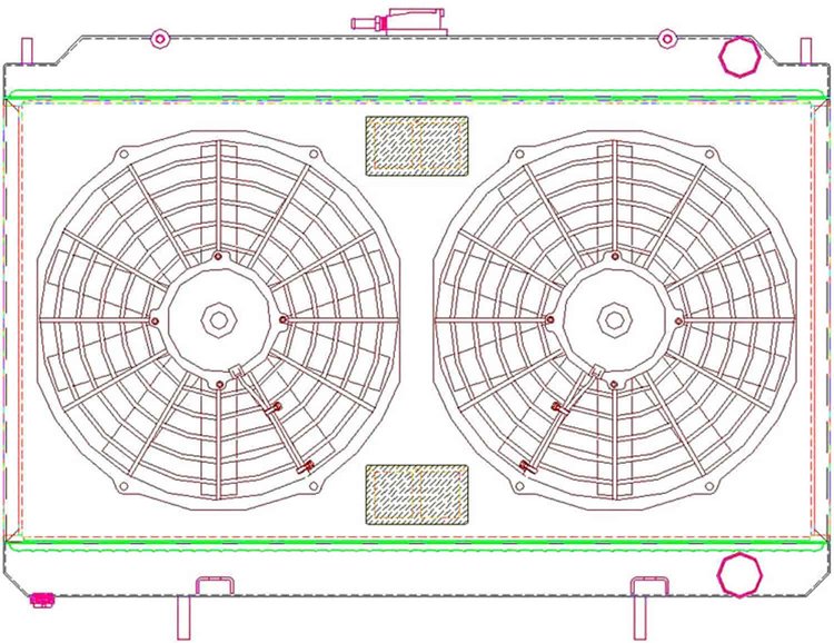 PerformanceFit Radiator ComboUnit for 1995-1999 Nissan 240SX S-14 with KA24 Engine