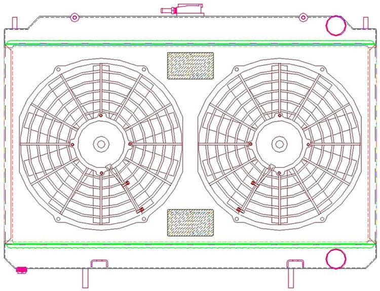 PerformanceFit Radiator ComboUnit for 1995-1999 Nissan 240SX S-14 with RB25 Engine