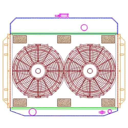 ExactFit Radiator ComboUnit for 1961-1964 Ford Truck with Late Ford Small Block & Big Block