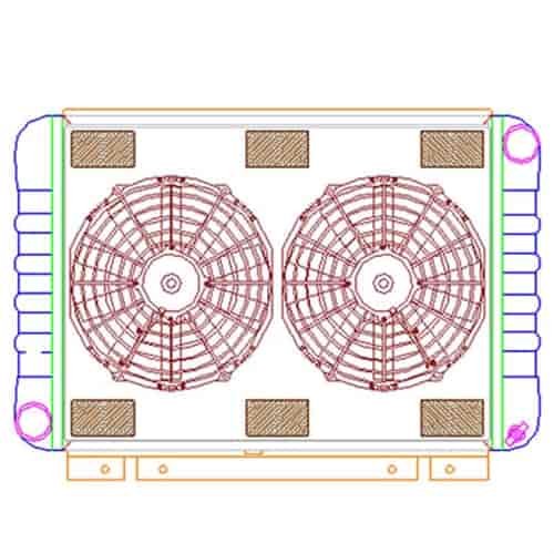 ExactFit Radiator ComboUnit for 1964-1966 Ford Thunderbird with 1.75" Radiator Inlet & Outlet