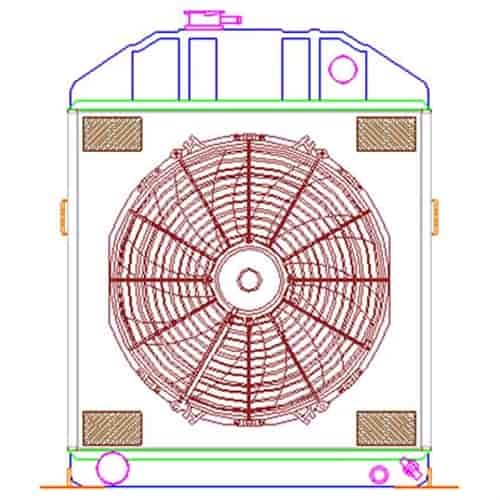PerformanceFit Radiator ComboUnit 1942-1948 Ford/Mercury