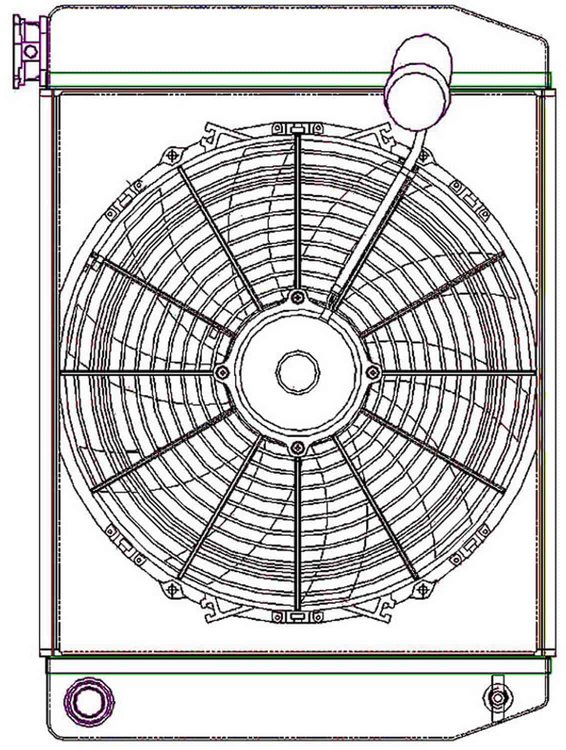 ClassicCool ComboUnit Universal Fit Radiator and Fan Single Pass Crossflow Design 22" x 15.50" with 16AN Inlet