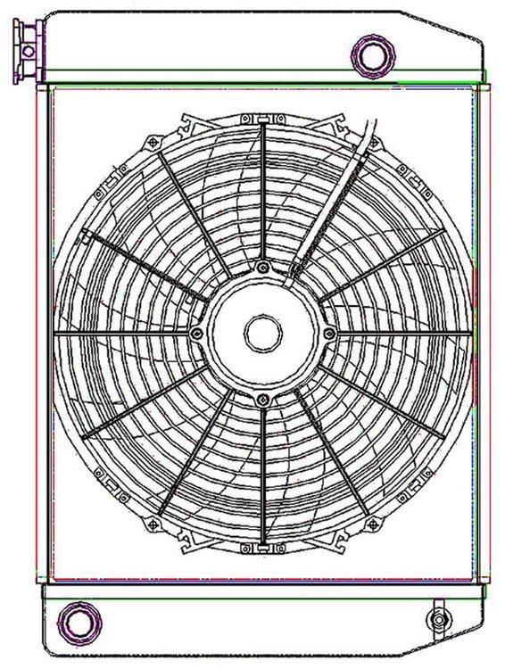ClassicCool ComboUnit Universal Fit Radiator and Fan Single Pass Crossflow Design 22" x 15.50" with 16AN Inlet/Outlet