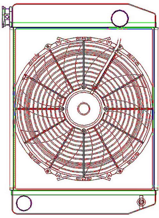 ClassicCool ComboUnit Universal Fit Radiator and Fan Single Pass Crossflow Design 22" x 15.50" with Straight Outlet