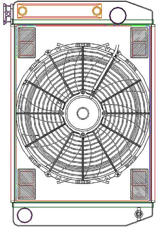 ClassicCool ComboUnit Universal Fit Radiator and Fan Single Pass Crossflow Design 24" x 15.50" with Transmission Cooler