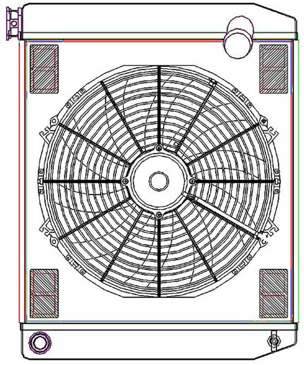 ClassicCool ComboUnit Universal Fit Radiator and Fan Single Pass Crossflow Design 24" x 19" with 16AN Inlet