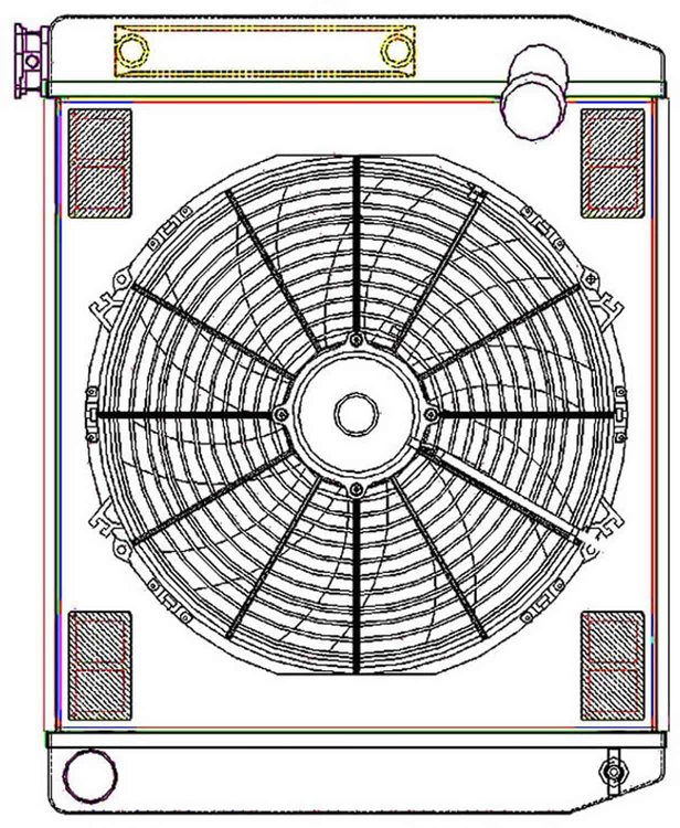 ClassicCool ComboUnit Universal Fit Radiator and Fan Single Pass Crossflow Design 24" x 19" with Transmission Cooler